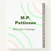 Carnet Bandes orange vertes ajouter le nom message texte (Dos)