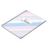 Carnet Bandes pastel bleu blanc et rose (Côté gauche)