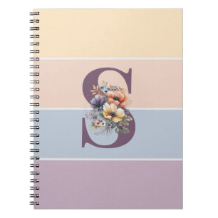 Carnet Bandes pastel minimalistes avec aquarelles