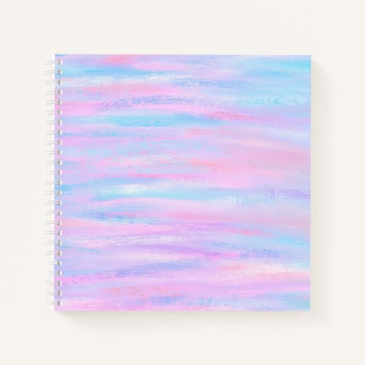 Carnet Bandes Peintes Turquoise Rose violet (Devant)