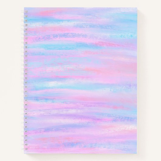 Carnet Bandes Peintes Turquoise Rose violet (Devant)