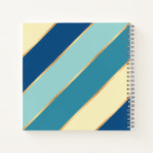 Carnet Bandes personnalisées bleu sarcelle vert jaune dor (Dos)