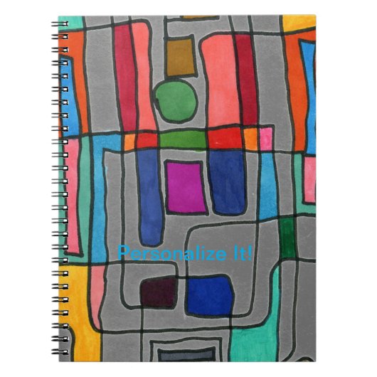 Carnet Bandes rectangulaires chaudes et cool avec accent (Devant)