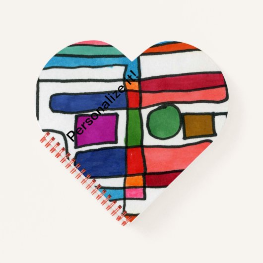 Carnet Bandes rectangulaires chaudes et cool avec accent (Devant)