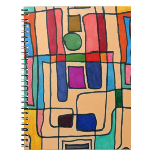 Carnet Bandes rectangulaires chaudes et cool avec accent