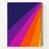 Carnet Bandes rétro en diagonale violette et orange (Dos)