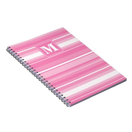 Carnet Bandes rose monogramme (Côté Droit)