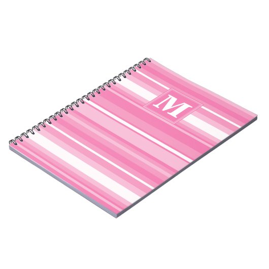 Carnet Bandes rose monogramme (Côté gauche)