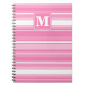 Carnet Bandes rose monogramme (Devant)