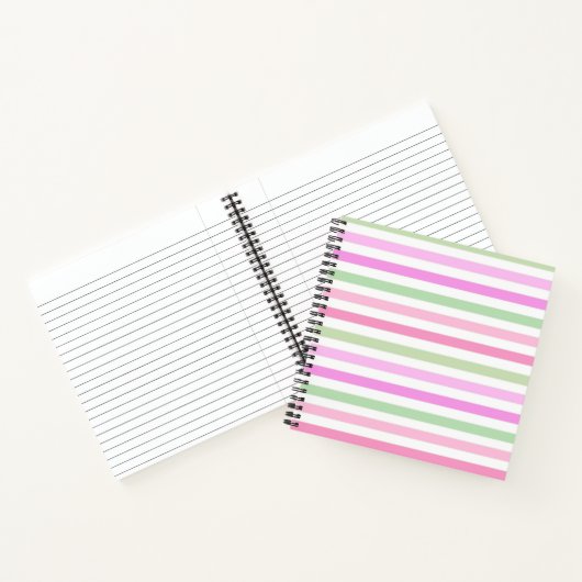 Carnet Bandes, rose, vert (Intérieur)