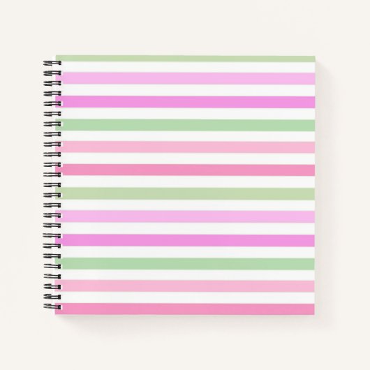 Carnet Bandes, rose, vert (Devant)