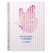 Carnet Bandes roses avec papillon caché (Devant)