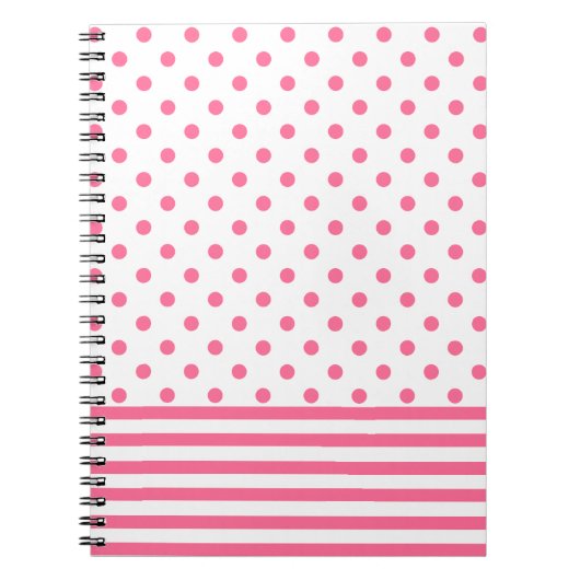 Carnet Bandes roses chaudes et À petits pois (Devant)