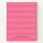 Carnet Bandes roses fausse texture lin (Dos)