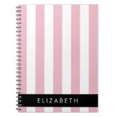 Carnet Bandes Roses, Motif Gratté, Lignes, Votre Nom (Devant)