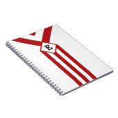 Carnet Bandes rouges et Chevrons avec Monogramme sur blan (Côté Droit)