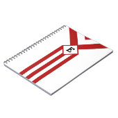Carnet Bandes rouges et Chevrons avec Monogramme sur blan (Côté gauche)