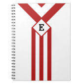Carnet Bandes rouges et Chevrons avec Monogramme sur blan (Devant)
