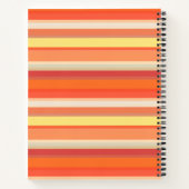 Carnet Bandes rouges mignonnes orange (Dos)