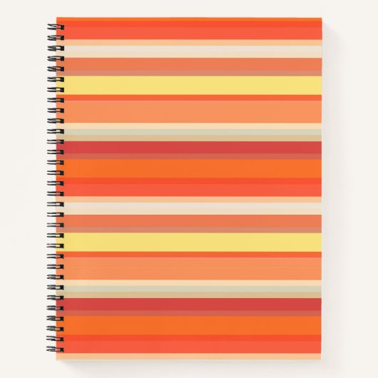 Carnet Bandes rouges mignonnes orange (Devant)