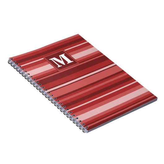 Carnet Bandes rouges monogrammes (Côté Droit)