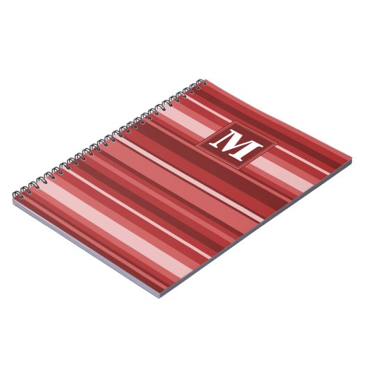 Carnet Bandes rouges monogrammes (Côté gauche)
