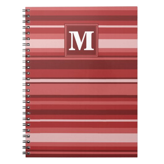 Carnet Bandes rouges monogrammes (Devant)
