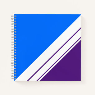 Carnet Bandes sportives violettes bleues blanches amusant