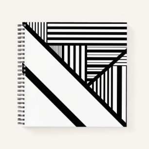 Carnet Bandes triangulaires en noir et blanc