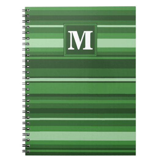 Carnet Bandes vertes monogrammes (Devant)