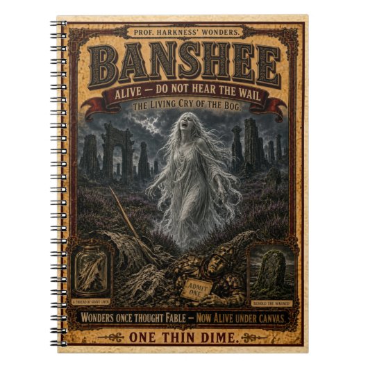 Carnet Banshee, Monstre de Cirque Vintage (Devant)