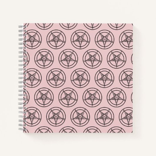 Carnet Baphomet Pentagram rose Satanique (Devant)