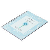 Carnet Baptême de garçon au dentelle bleue (Côté gauche)
