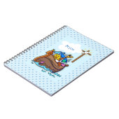 Carnet Baptême de l'Arche de Noé, Garçon Bleu (Côté gauche)