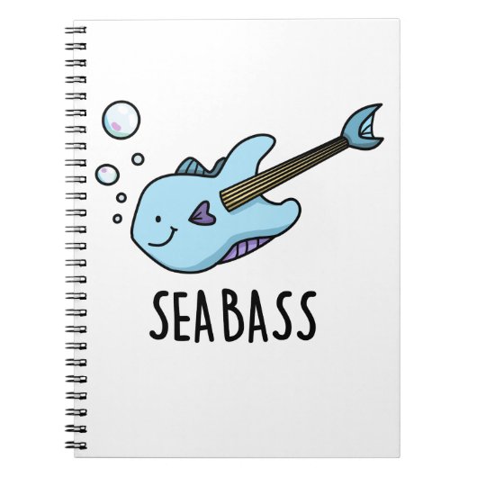Carnet Bar Commun Drôle Guitare Basse Poisson Jeu de Mots (Devant)