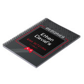 Carnet BAR MITZVAH MEMORIES gamer cool tendance rouge noi (Côté gauche)