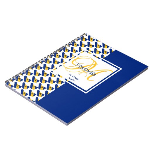 Carnet BARBADOS Drapeau Personnalisé Monogramme Ajouter V (Côté gauche)