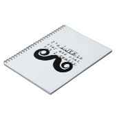 Carnet Barbe bleue grise noire drôle humour Je Moustache (Côté gauche)