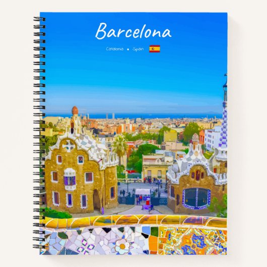 Carnet Barcelone, Espagne - Parc Guell Spirale de mosaïqu (Devant)