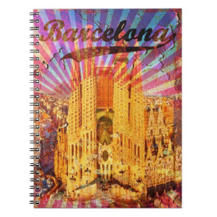 Carnet Barcelone, Espagne, Poster vintage