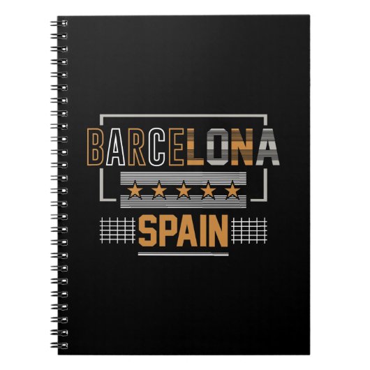 Carnet Barcelone Espagne Typographie Moderne Voyage Desig (Devant)