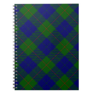 Carnet Barclay tartan bleu vert plaid