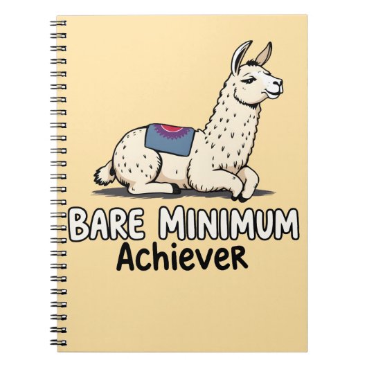 Carnet Bare Minimum Achiever Funny Llama Lazy Humor  (Devant)