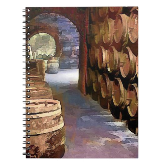 Carnet Barils de vin dans la cave (Devant)