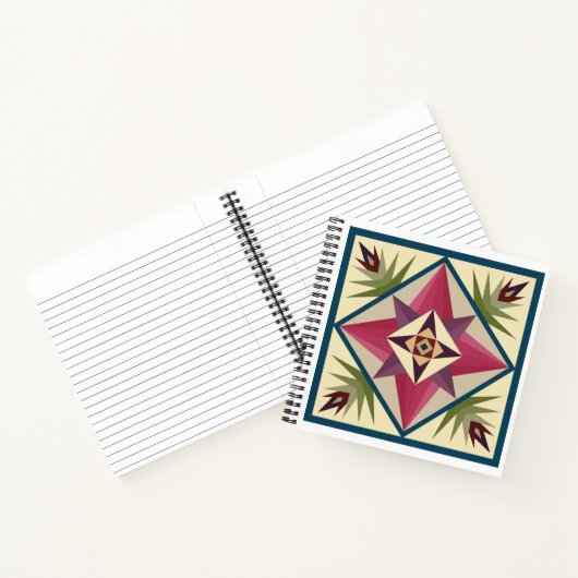 Carnet Barn Quilt Block Notebook in Pinks and Purples (Intérieur)