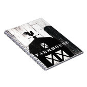 Carnet Barne Noire Blanc Bois Rustique Pays Ferme (Côté Droit)