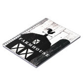 Carnet Barne Noire Blanc Bois Rustique Pays Ferme (Côté gauche)