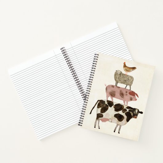 Carnet Barnyard Buds - Vache, cochon, mouton et hen (Intérieur)