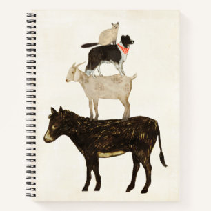 Carnet Barnyard Bufs - Âne, Chèvre, Chien, Chat
