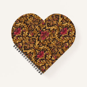 Carnet Baroque Floral Royal avec Ornement Doré